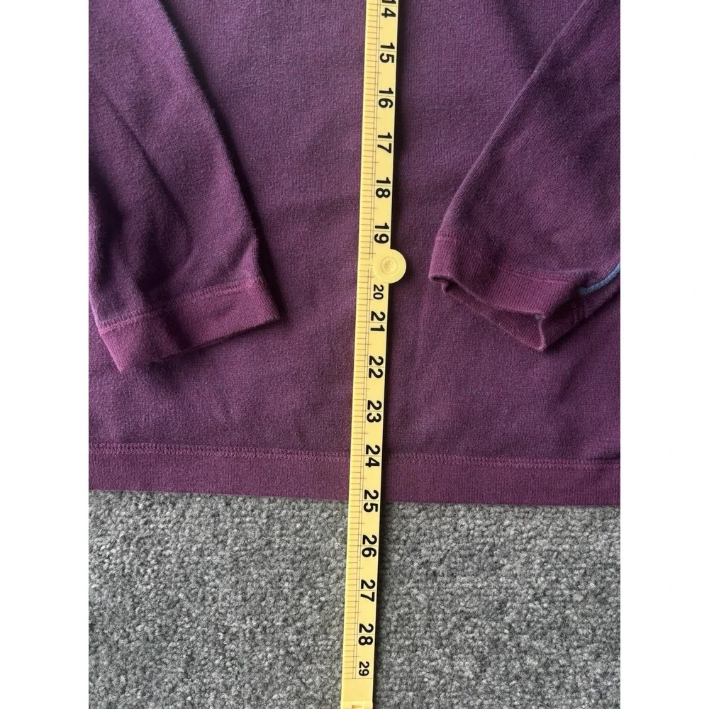 Sundance Men's Burgundy 1/4 Bottom Pullover Sweater Long Sleeve Large